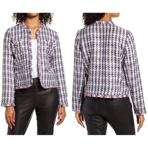 NWT Halogen LAVENDER MULTI Tweed Jacket Size L